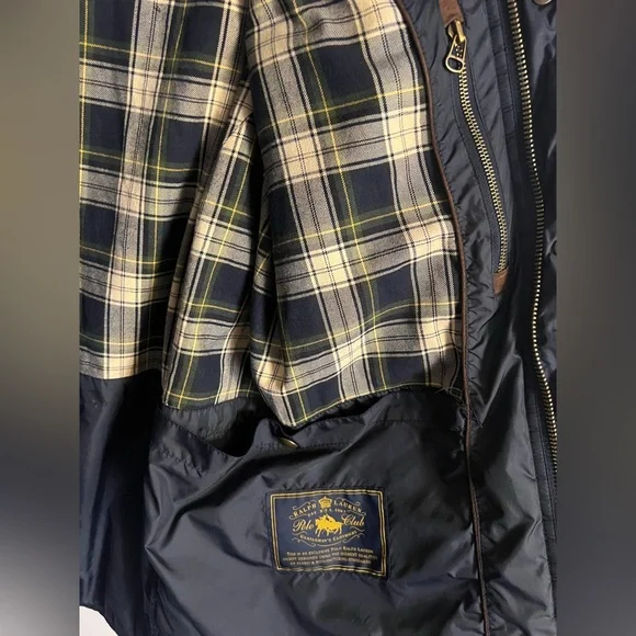 Polo Ralph Lauren Quilted Suede Patch Shooting Hunting Field Barn Jacket Blue- S - Picture 13 of 15